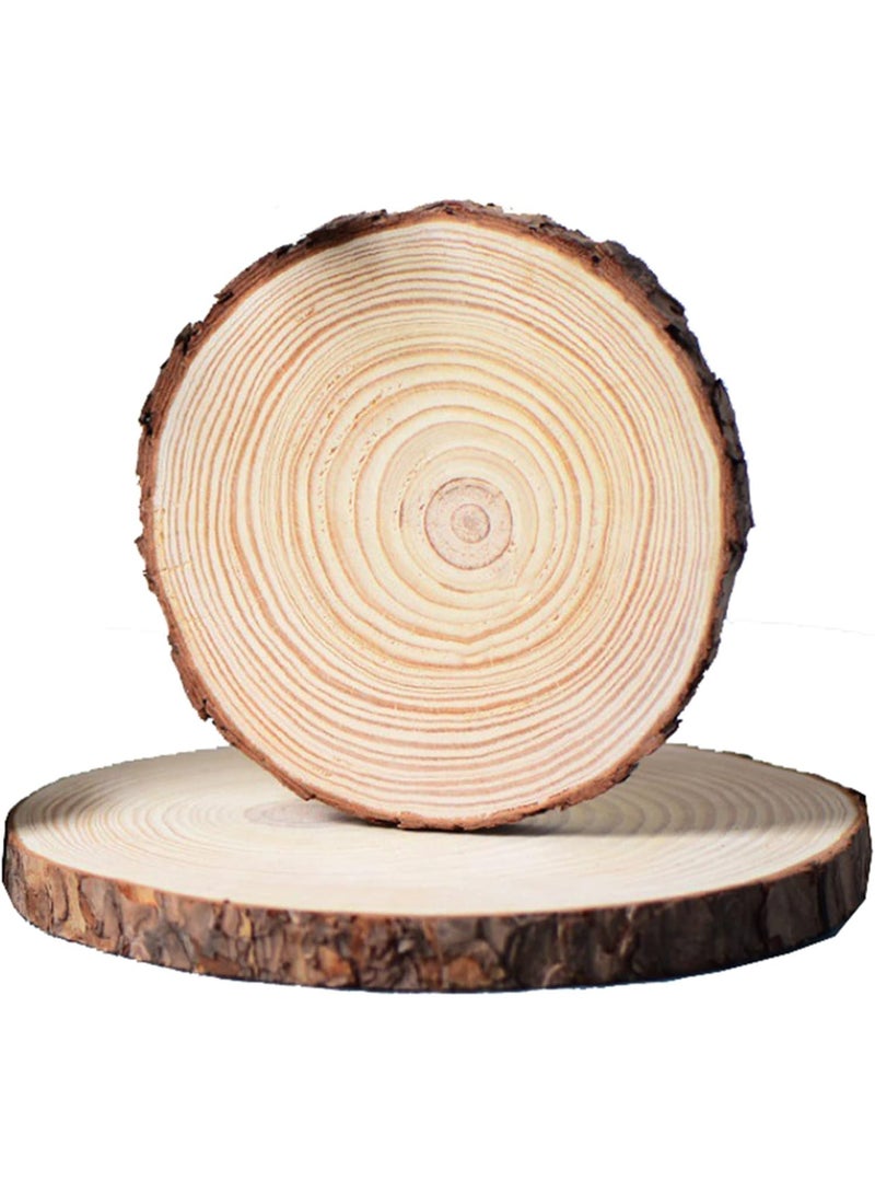 A large coaster consisting of two round pieces of natural tree wood (known as wood slices or "Wood Slices"), featuring a rustic and attractive appearance as a decoration. - Image 5